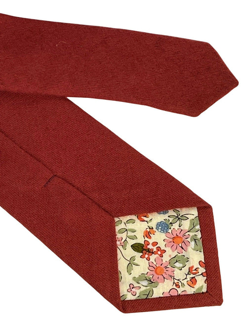 plain red wool  tie